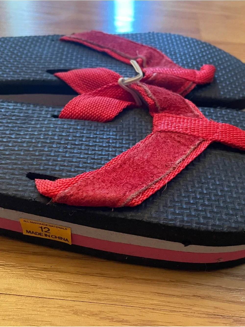 Red Strap Flip Flop Sandals